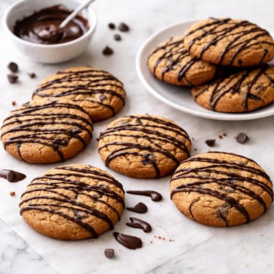 Chocolate drizzled cookies