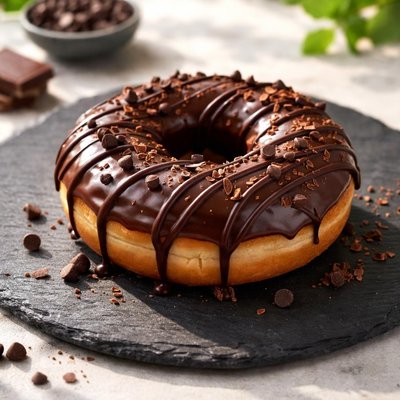 Chocolate drizzled donut