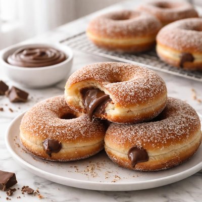 Chocolate filled donuts