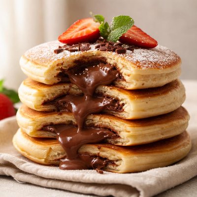 Chocolate filled pancake