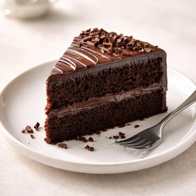 Chocolate fudge cake slice