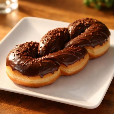 Chocolate glazed twist donut