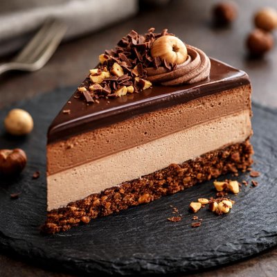 Chocolate hazelnut mousse cake
