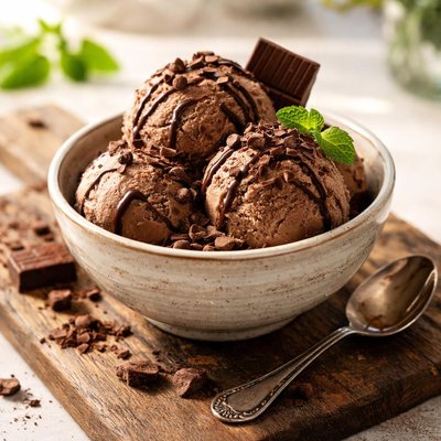 Chocolate ice cream bowl