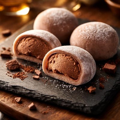 Chocolate ice cream mochi