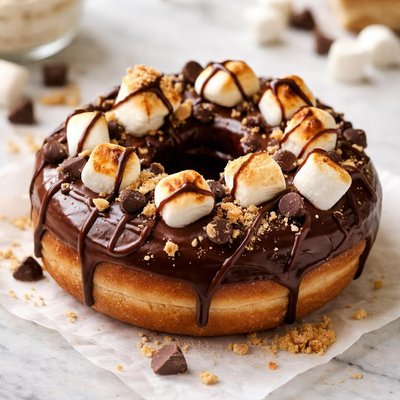 Chocolate marshmallow donut
