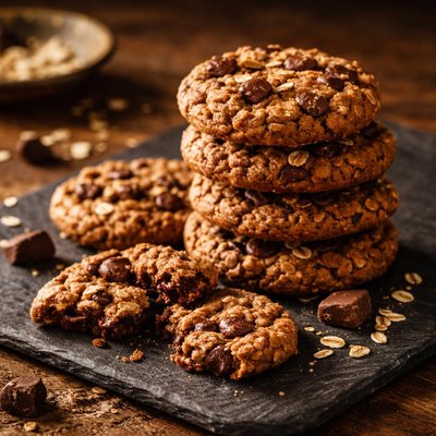 Chocolate oat cookies