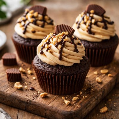 Chocolate peanut butter cupcake