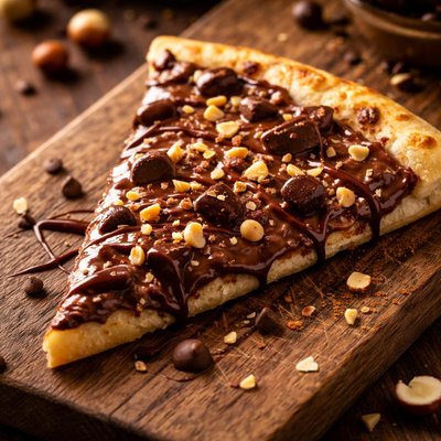 Chocolate pizza slice