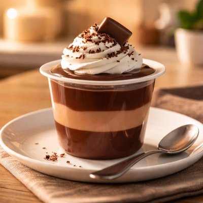 Chocolate pudding jello cup