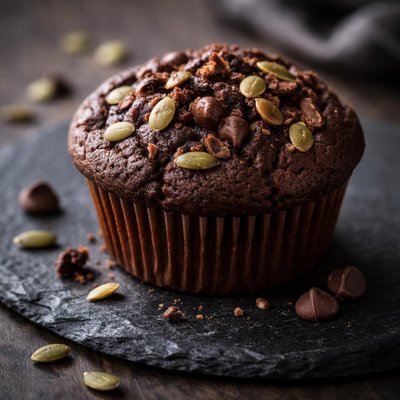 Chocolate pumpkin muffin