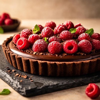 Chocolate raspberry tart