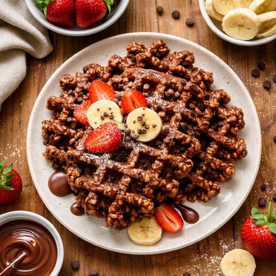 Chocolate rice waffle