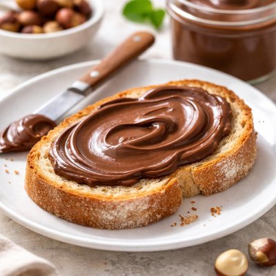 Chocolate spread on bread