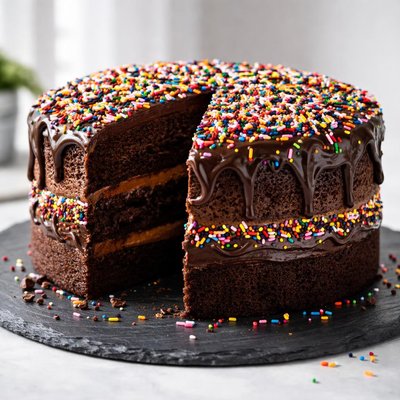 Chocolate sprinkle cake