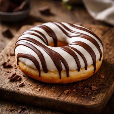 Chocolate striped donut