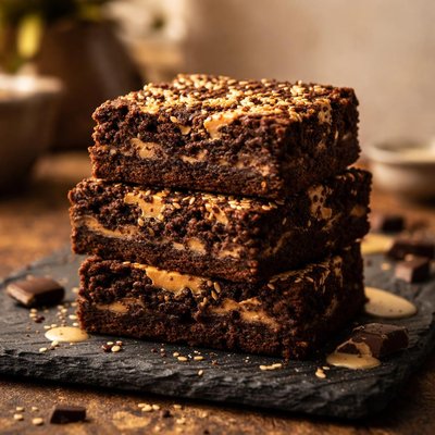 Chocolate tahini brownie
