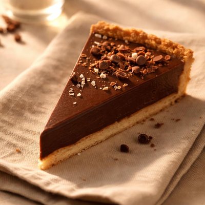 Chocolate tart slice