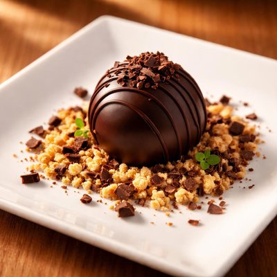 Chocolate truffle with crumble