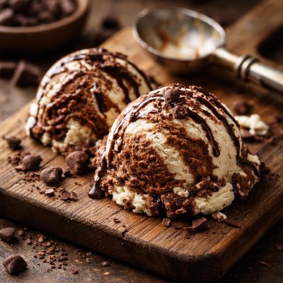 Chocolate vanilla ice cream