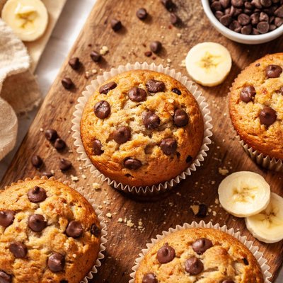 Cholate chip medium bannana bread muffin