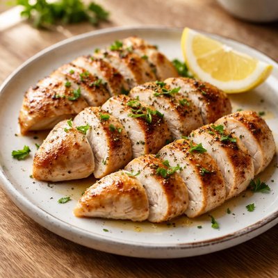 Chopped buttered chicken breast
