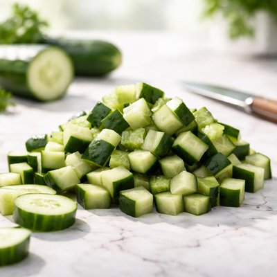 Chopped cucumber