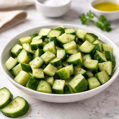 Chopped cucumbers