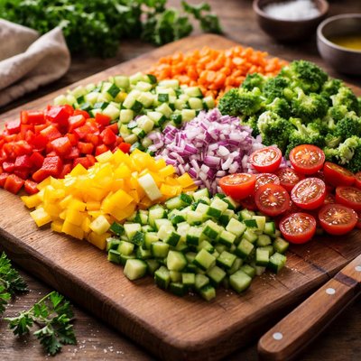 Chopped mixed vegetables