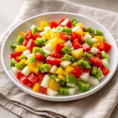 Chopped peppers and onions