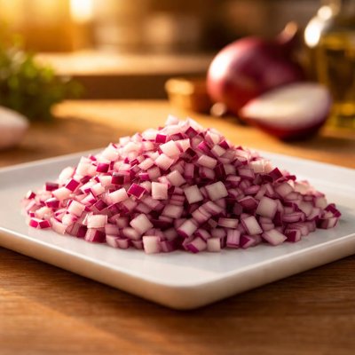 Chopped red onions