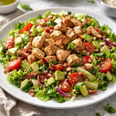 Chopped salad with chicken