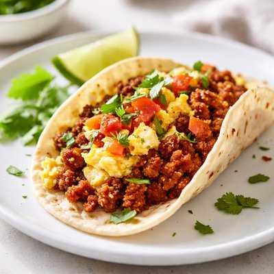 Chorizo and egg taco