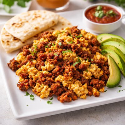Chorizo and scrambled eggs
