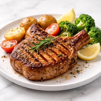 Chuleta de cerdo natural asada