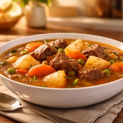 Chunky soup steak potato