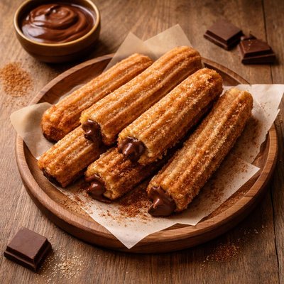 Churro filled with chocolate