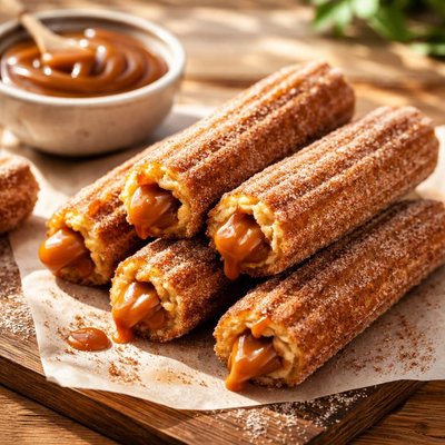 Churro with dulce de leche
