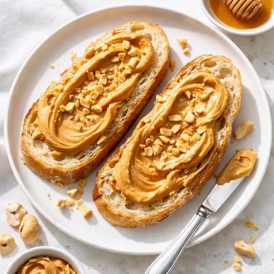 Ciabatta mit erdnussbutter