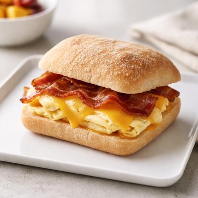 Cibatta egg bacon cheese panera