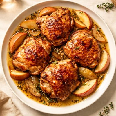 Cider braised chicken