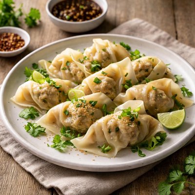 Cilantro chicken wontons