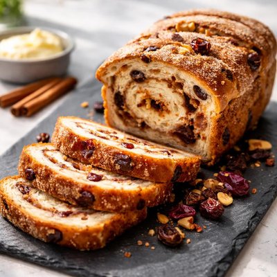 Cinnamon and fruit bread