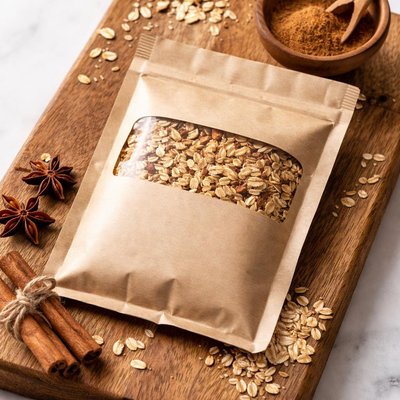 Cinnamon and spice oatmeal packet