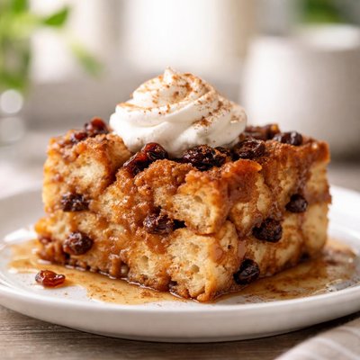 Cinnamon raisin bread pudding