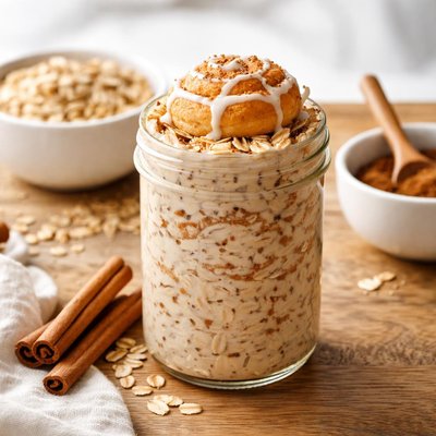 Cinnamon roll flavor oats over night