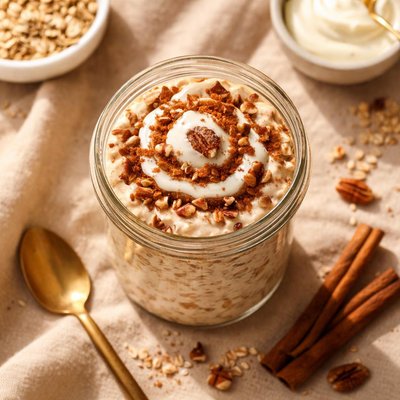 Cinnamon roll overnight oats