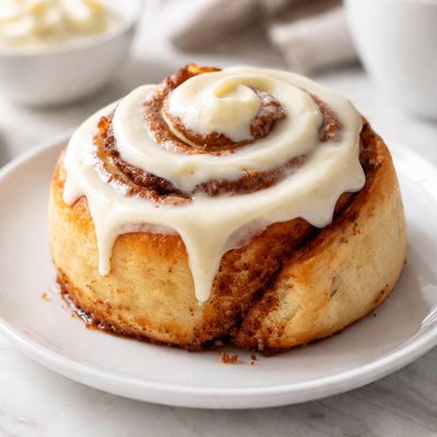 Cinnamon roll with cream cheese frosting