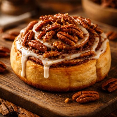 Cinnamon roll with pecans