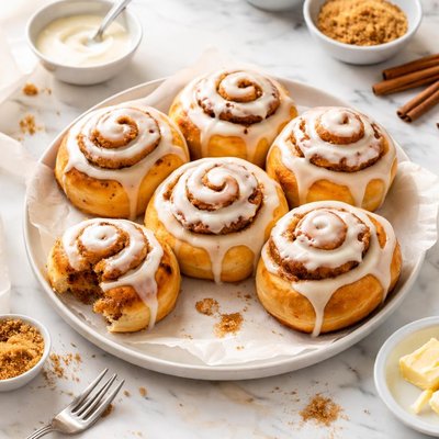 Cinnamon scroll with icing